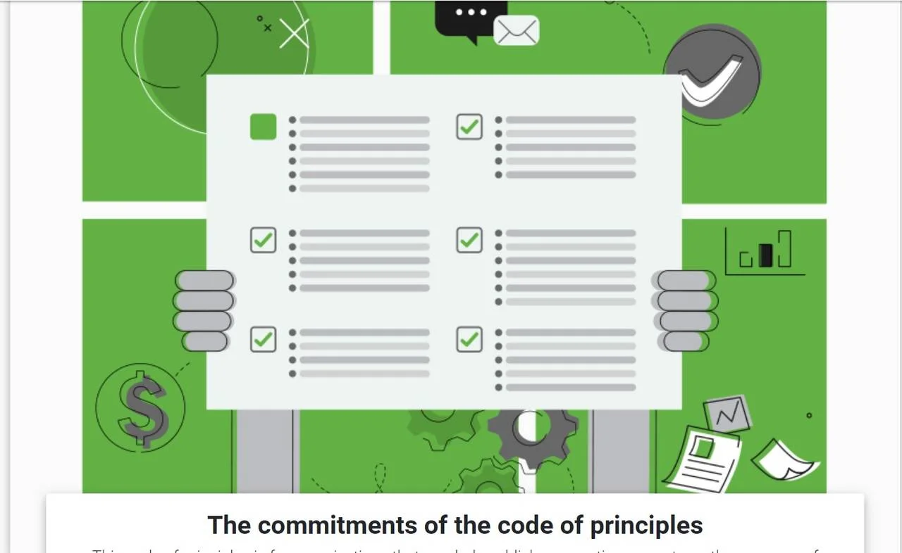 The commitments of the code of principles ( International Fact-Checking Network)